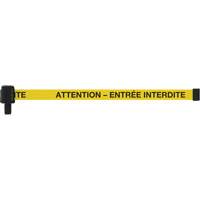 PLUS Banner, Attention - Entr&eacute;e Interdite, 15', Black and Yellow Tape Fastek
