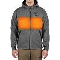 M12 Heated Hoodie (Jacket Only), Men's, Medium, Grey, Poly-Cotton Fastek