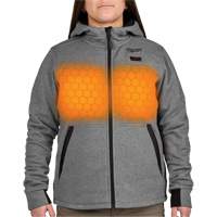 M12 Heated Hoodie with Battery, Women's, Medium, Grey, Poly-Cotton Fastek