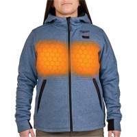 M12 Heated Hoodie with Battery, Women's, Medium, Blue, Poly-Cotton Fastek