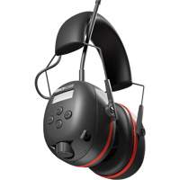 Black & Red Air Defender AM/FM Earmuffs, Headband Style, 24 dB Fastek