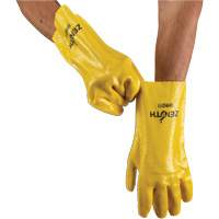 Rough-Finish Chemical-Resistant Gloves, Size 9, 12" L, PVC, Interlock Inner Lining, 47-mil Fastek