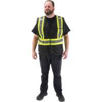 CSA Compliant Surveyor Vest, Black, Medium, Polyester Fastek