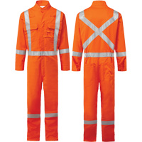 Bizflame&reg; 88/12 Iona 7 oz. FR510 FR Coverall, Size 36, Orange Fastek