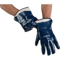 Gants &agrave; poignet de s&eacute;curit&eacute; de poids lourd, 10/T-Grand, R&ecirc;vetement Nitrile, Enveloppe en Coton Fastek