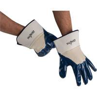 Gants &agrave; poignet de s&eacute;curit&eacute; de poids lourd, 11/2T-Grand, R&ecirc;vetement Nitrile, Enveloppe en Coton Fastek