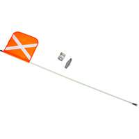 Heavy-Duty Safety Whip, Threaded Mount, 5' High, Orange with Reflective X Fastek
