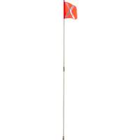 Heavy-Duty Safety Whip, Threaded Mount, 8' High, Orange with Reflective X Fastek