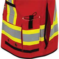 6678 High-Visibility Antimicrobial Mesh-Back Surveyor Vest, Red, Small, Polyester Fastek