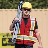 6678 High-Visibility Antimicrobial Mesh-Back Surveyor Vest, Red, Small, Polyester Fastek