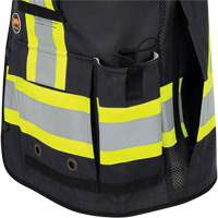 6679 High-Visibility Antimicrobial Mesh-Back Surveyor Vest, Black, Small, Polyester Fastek