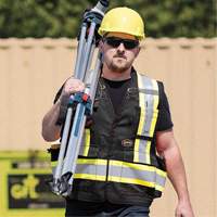 6679 High-Visibility Antimicrobial Mesh-Back Surveyor Vest, Black, Small, Polyester Fastek