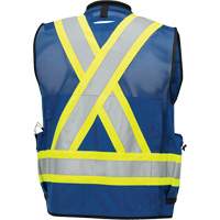 6681 High-Visibility Antimicrobial Mesh-Back Surveyor Vest, Royal Blue, Small, Polyester Fastek