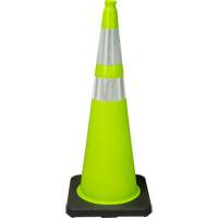 Premium Traffic Cone, 36", Lime Green, 4" & 6" Reflective Collar(s) Fastek