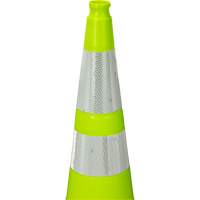 Premium Traffic Cone, 36", Lime Green, 4" & 6" Reflective Collar(s) Fastek