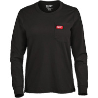 GRIDIRON Long Sleeve Pocket T-Shirt, Women's, X-Small, Black Fastek