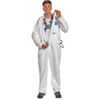 Harness-Compatible Disposable Coverall, Small, White, Tyvek&reg; 500 Fastek