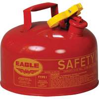 Safety Can for Flammables, Type I, Galvanized Steel, 2 US gal., Red, FM Approved/UL/ULC Listed Fastek