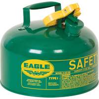 Safety Can for Combustibles, Type I, Galvanized Steel, 2 US gal., Green, FM Approved/UL/ULC Listed Fastek