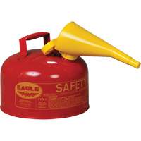 Safety Can for Flammables with Funnel, Type I, Galvanized Steel, 2.5 US gal., Red, FM Approved/UL/ULC Listed Fastek