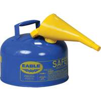 Safety Can for Kerosene with Funnel, Type I, Galvanized Steel, 2.5 US gal., Blue, FM Approved/UL/ULC Listed Fastek