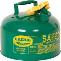 Safety Can for Combustibles, Type I, Galvanized Steel, 2.5 US gal., Green, FM Approved/UL/ULC Listed Fastek