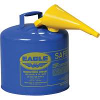 Safety Can for Kerosene with Funnel, Type I, Galvanized Steel, 5 US gal., Blue, FM Approved/UL/ULC Listed Fastek