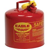 Safety Can for Flammables, Type I, Galvanized Steel, 5 US gal., Red, FM Approved/UL/ULC Listed Fastek