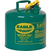 Safety Can for Combustibles, Type I, Galvanized Steel, 5 US gal., Green, FM Approved/UL/ULC Listed Fastek