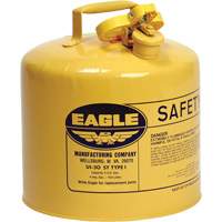 Safety Can for Diesel, Type I, Galvanized Steel, 5 US gal., Yellow, FM Approved/UL/ULC Listed Fastek
