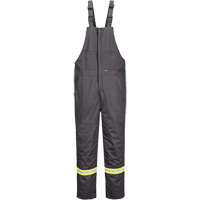 Bizflame&reg; 88/12 Insulated Bib Pants, Cotton/Nylon, Small, Grey Fastek