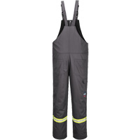 Bizflame&reg; 88/12 Insulated Bib Pants, Cotton/Nylon, Small, Grey Fastek