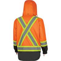 5056 Pioneer&reg; Yukon 7-in-1 Waterproof Winter Safety Parka, Polyester, Black/High Visibility Orange, X-Small Fastek