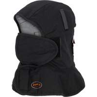 Pioneer 765A Flame-Resistant Quilted Hard Hat Liner with Long Neck & Detachable Mouthpiece, Black/Grey, Cotton/FR-Tech&reg;/Modacrylic/Nylon Fastek