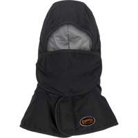 Pioneer 765A Flame-Resistant Quilted Hard Hat Liner with Long Neck & Detachable Mouthpiece, Black/Grey, Cotton/FR-Tech&reg;/Modacrylic/Nylon Fastek