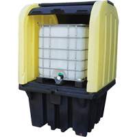 Yellow Roll Top Hardcover Spill Pallet, 65" L x 65" W x 101" H, 5000 lbs. Load Capacity Fastek
