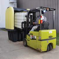 Yellow Roll Top Hardcover Spill Pallet, 65" L x 65" W x 101" H, 5000 lbs. Load Capacity Fastek