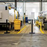 Industrial Stanchion Kit with Plastic Chain, 37" High, Red Fastek