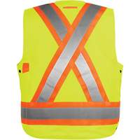 High-Visibility Surveyor's Vest, High Visibility Orange, Small, Polyester Fastek
