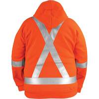 High-Visibility Wind Resistant Zip-Front Sweatshirt with DetachableHood, Men's, Small, High Visibility Orange, 27.7 cal/cm² Fastek