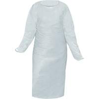 CoverMe Gown with Thumbholes, One Size, White, Polyethylene Fastek