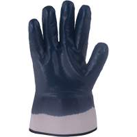 Gants bleu marine avec manchettes renforc&eacute;es &agrave; entoilage coll&eacute; Horizon, Moyen, R&ecirc;vetement Nitrile, Enveloppe en Jersey/Coton Fastek