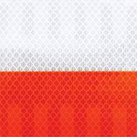 High Intensity Grade Flexible Work Zone Sheeting 382VHIP, 5" W x 150' L, Orange and White Fastek