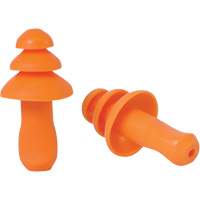 SEALTEC TipGrip Orange TPR Triple-Flange Reusable Earplugs, Uncorded, Bulk - Box, 26 dB dB NRR, One-Size Fastek