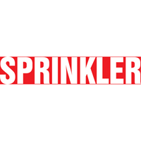 "Sprinkler" Pipe Marker, Self-Adhesive, 1" H x 8" W, White on Red Fastek