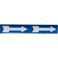 Arrow Pipe Markers, Self-Adhesive, 4" H x 12" W, White on Blue Fastek
