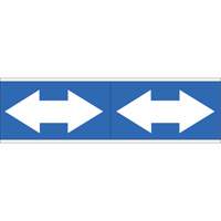 Dual Direction Arrow Pipe Markers, Self-Adhesive, 2-1/4" H x 7" W, White on Blue SI727 | Fastek
