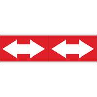 Dual Direction Arrow Pipe Markers, Self-Adhesive, 2-1/4" H x 7" W, White on Red SI728 | Fastek