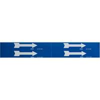 Arrow Pipe Markers, Self-Adhesive, 1-1/8" H x 7" W, White on Blue SI731 | Fastek