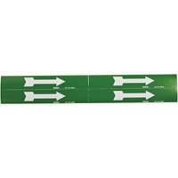 Arrow Pipe Markers, Self-Adhesive, 1-1/8" H x 7" W, White on Green SI733 | Fastek